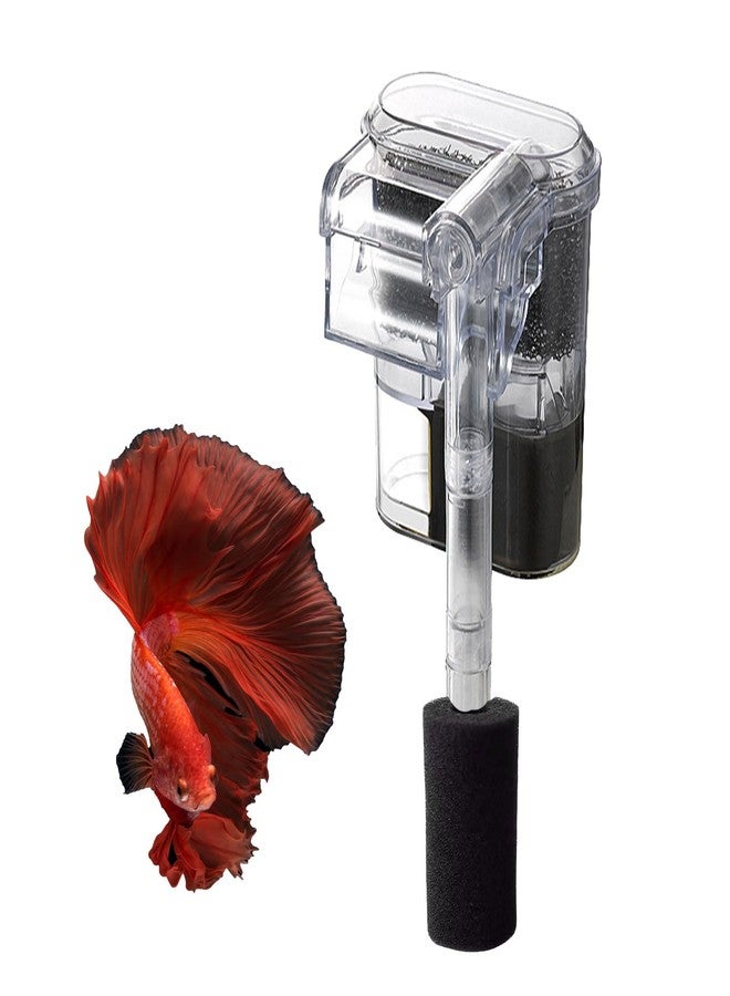 Petta Quiet Hang on Aquarium Filter for Betta, Slim HOB Fish Tank Filter for 3-10 Gal Planted Aquariums & Aquascaping with 1 Pre-Filter Sponge ，Adjustable Flow，250L/H - Image 1